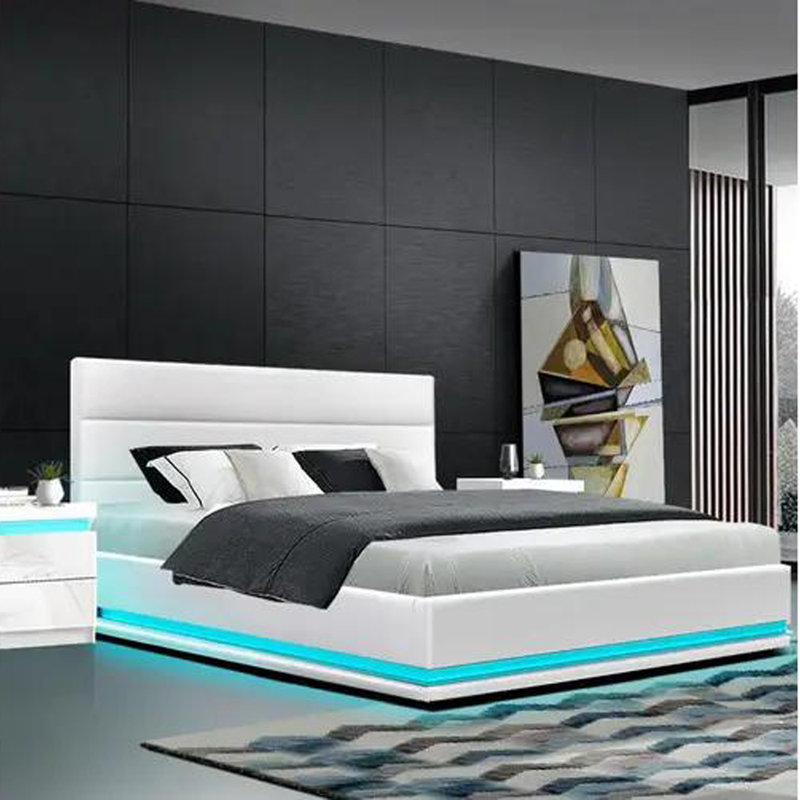Metro Lane Wilburton LED Upholstered Ottoman Bed Frame & Reviews Wayfair.co.uk